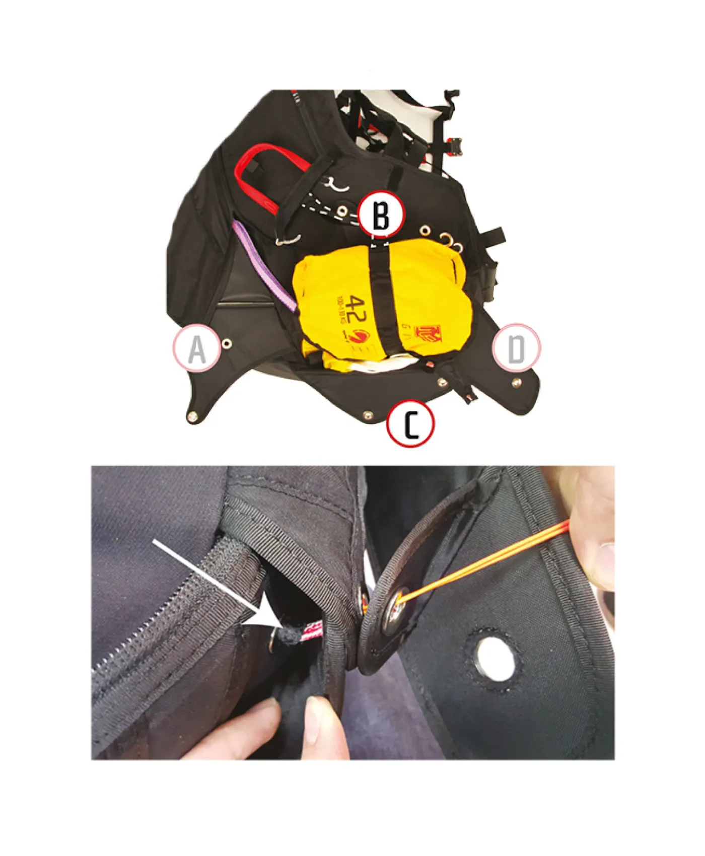 Safety notice for Gingo 3 harness rescue container
 cover image